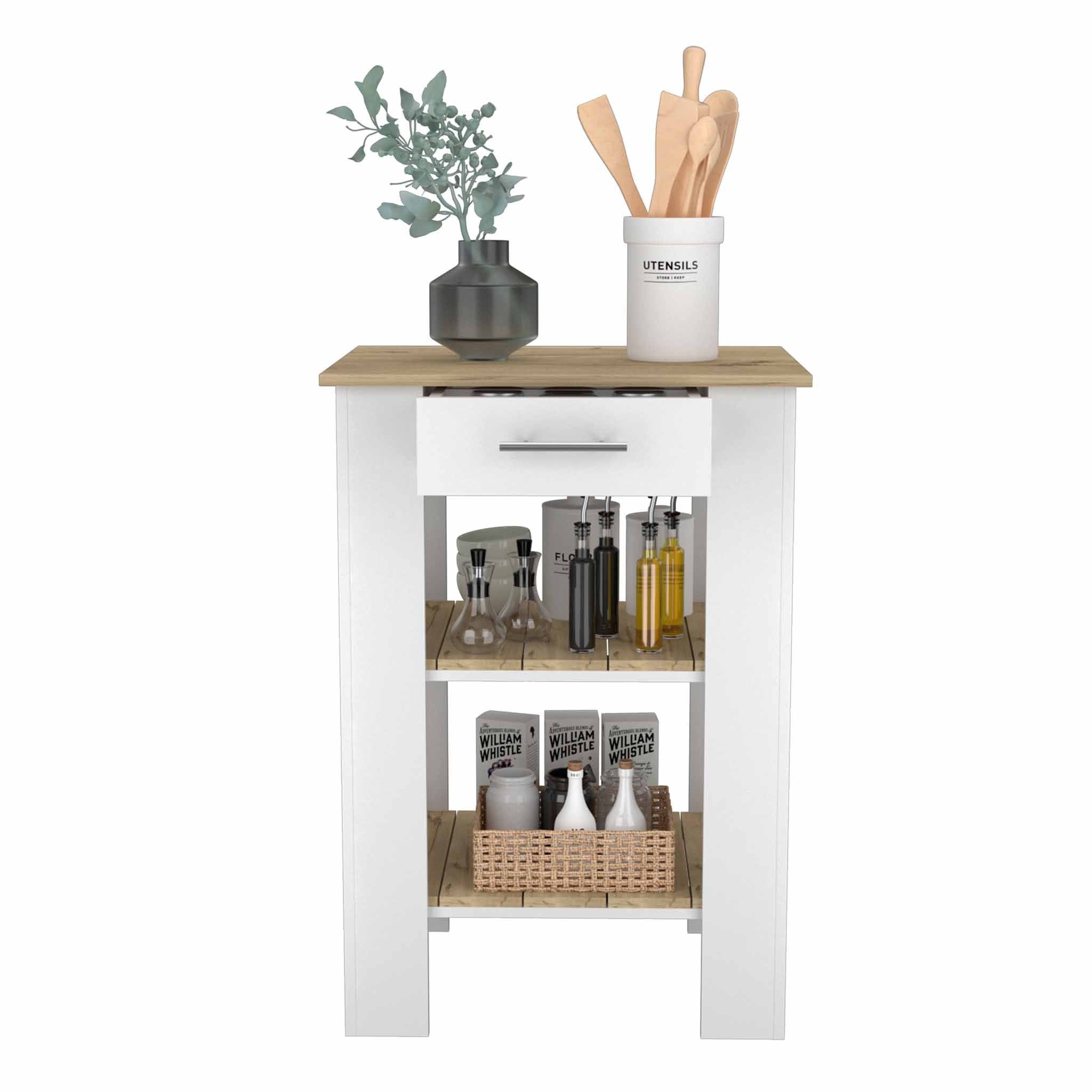 Depot White Delos Kitchen Island